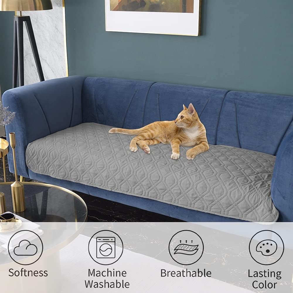Reversible pet blanket showing grey and dark grey quilted microfiber textures
