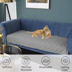Reversible pet blanket showing grey and dark grey quilted microfiber textures