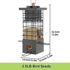 Metal Squirrel Proof Bird Feeder,2.5LB Capacity,Easy Refill & Clean - Image 3