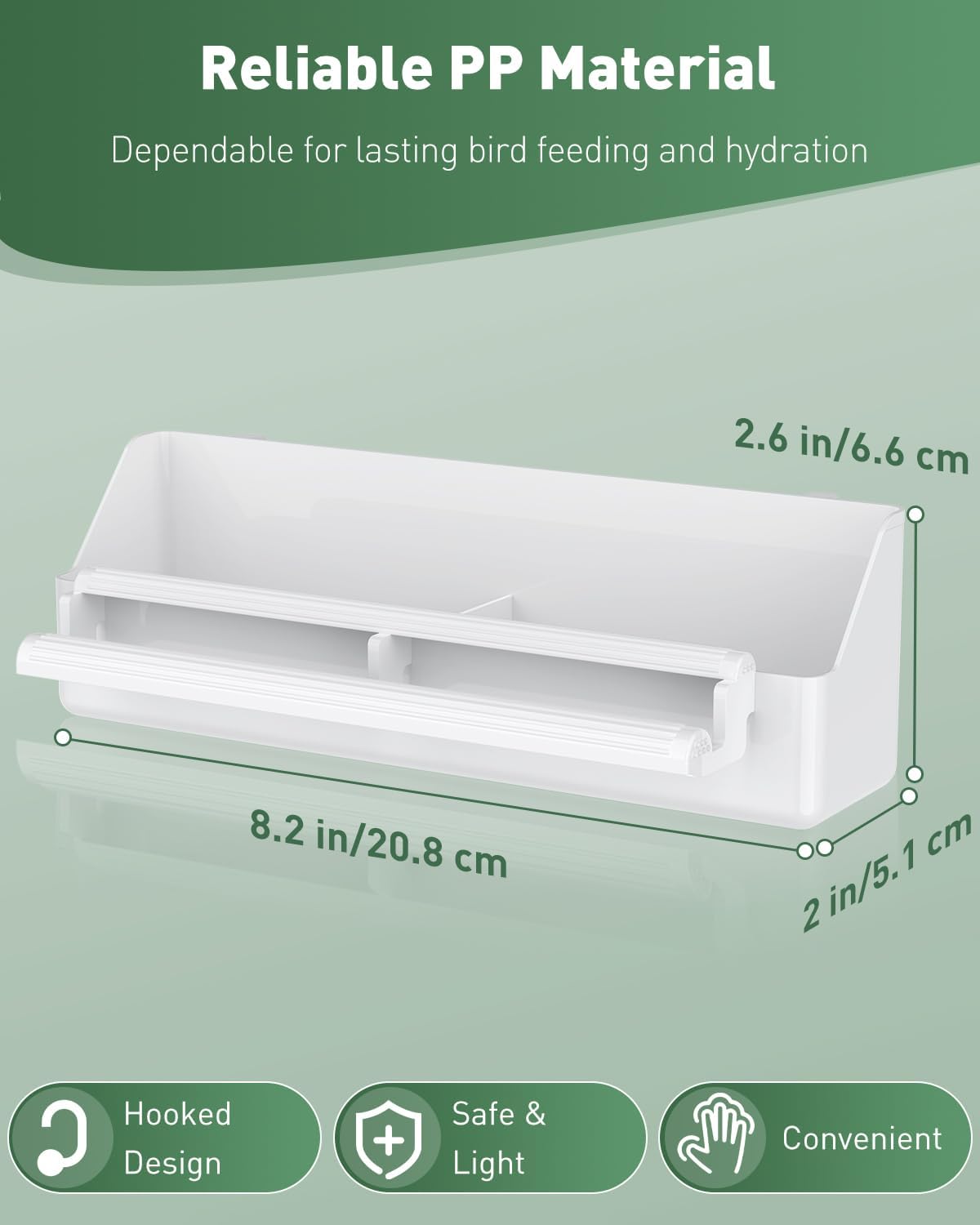 Close-up of the anti-slip perches on the plastic bird water dispenser