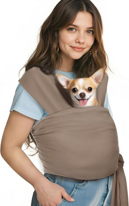 Pawaboo Pet Sling Carrier for Small Dogs and Cats, Hands Free Dog Carrier Sling, Anti-Anxious Soft Cotton Front Facing Cat Carriers Papoose, Puppy Kitten Pouch Reduce Back Neck Pain, Black - Image 9