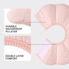 Touchdog protective flower shape cat cone collar showing adjustable fastening system.