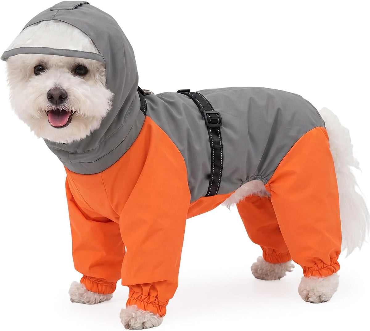 Nanaki Waterproof Dog Raincoat with Harness-Full Body Dog Raincoats Outdoor | For Rainy Days,Hiking Camping,Reflective Safety Strips,Full-Body Protection,Easy On/Off,Detachable&adjustable Hood,Breathable - Image 10