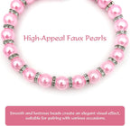 Side view of the premium pink pet collar displaying the flexible secure jewelry clasp.