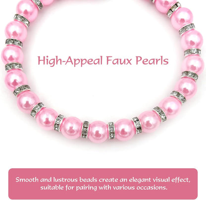 Side view of the premium pink pet collar displaying the flexible secure jewelry clasp.