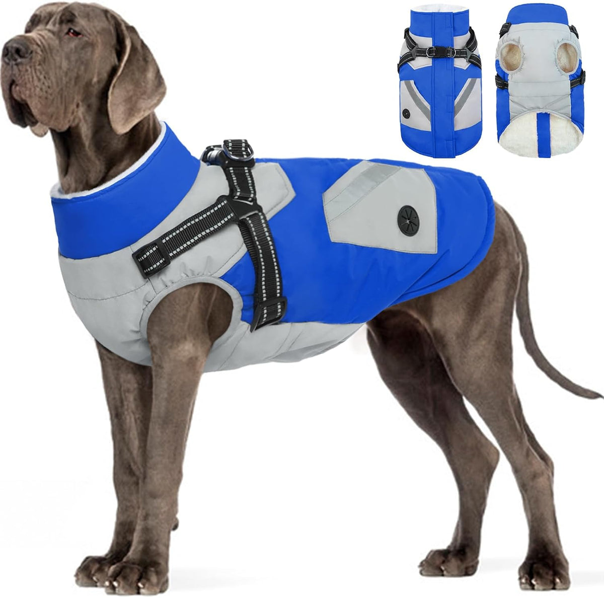 FUAMEY Dog Winter Jackets for Small Dogs,Dog Coat with Harness Built in,Waterproof Dogs Snowsuits Warm Pet Jacket Zip Up Fleece Cold Weather Coats Reflective Puppy Vest with Pocket Green XS - Image 12