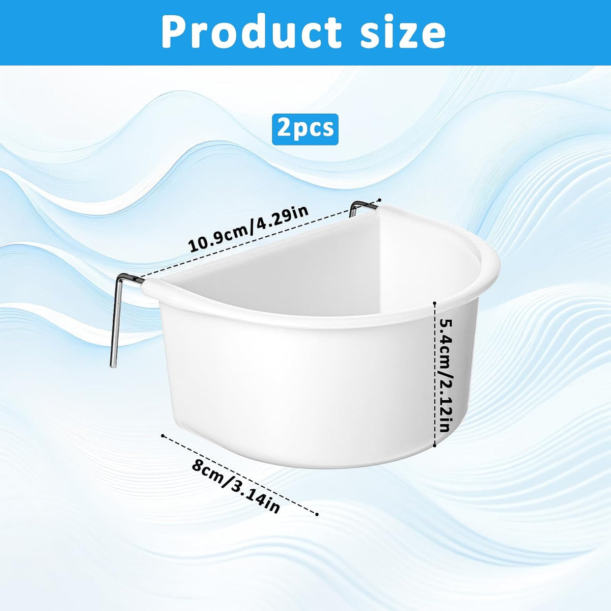 Exclaith plastic bird food and water dispenser bowl