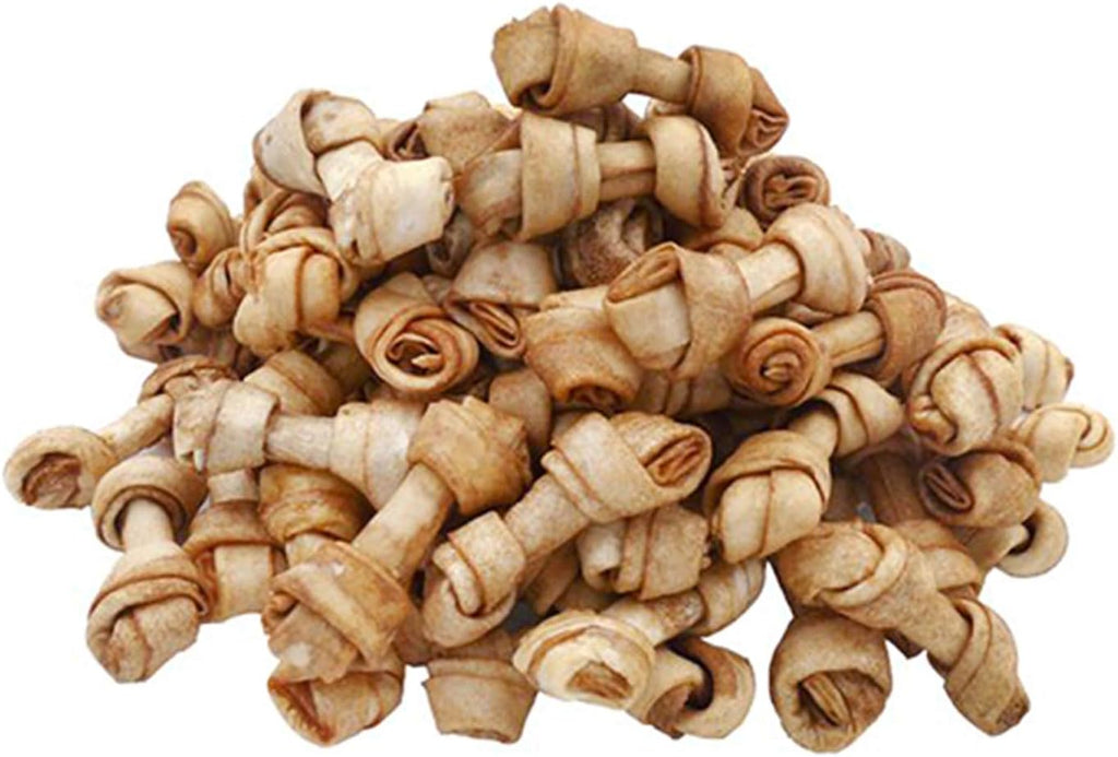 MON2SUN Dog Rawhide Knot Bones Mini Bones Rawhide Chews Natural 2.5 Inch 60 Count for Puppy and Small Dogs - Image 10
