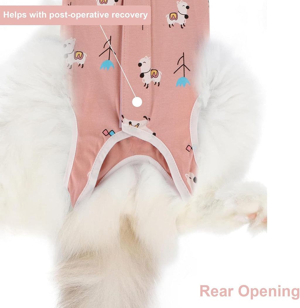 Close up view of the breathable cotton material on the Reshiho pet recovery garment.