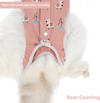 Close up view of the breathable cotton material on the Reshiho pet recovery garment.