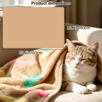 Small flannel paw printed cat blanket soft coral velvet material