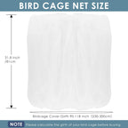 Close up of stretchy nylon mesh fabric on Bissap bird cage guard