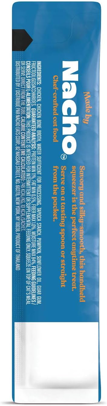 Premium lickable feline treat tube with bone broth infusion