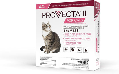 ProVecta II monthly topical flea prevention tubes for small felines five to nine pounds