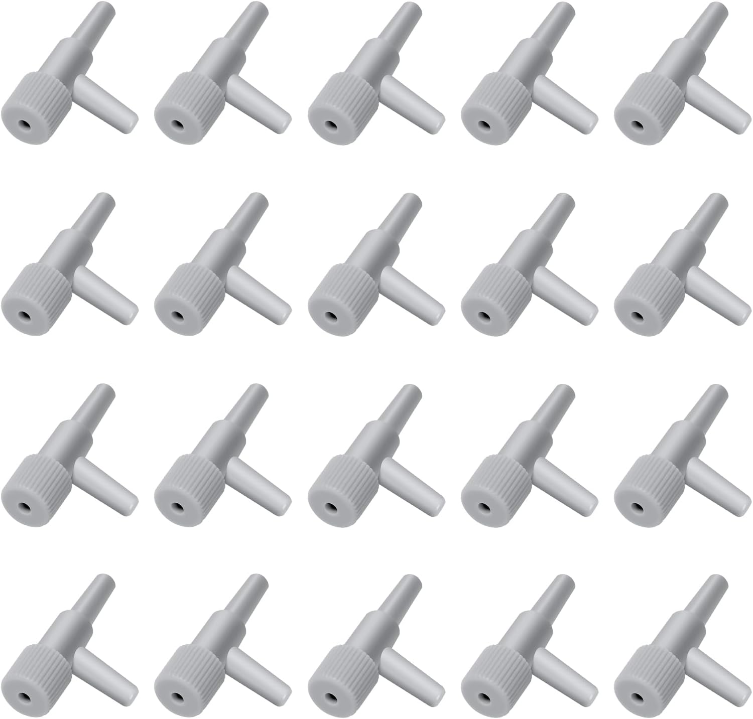AQUANEAT aquarium control valve 20 pack front view showing the grey plastic inline regulator structure.