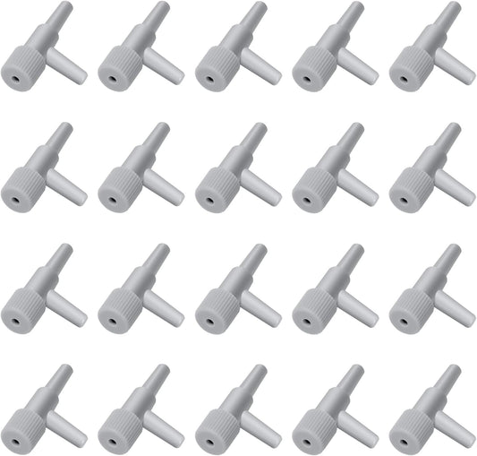 AQUANEAT aquarium control valve 20 pack front view showing the grey plastic inline regulator structure.