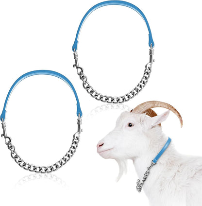 Misdary 1 Pcs Goat Show Collars, Adjustable 14"-24" Iron Chain Halter for Sheep, Horses, Dogs, Cows & Calves, Farm Animal Supplies Accessories Animal Lovers Gift (14'',Brown) - Image 9