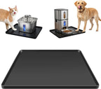 Silicone Square Mat 16x16 for Water Bowl, Waterproof Pet Bowls Mat, Black - Image 10