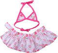 HDKUW pet beach clothes showing adjustable neck and back ties