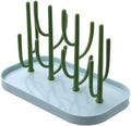 Upkoch cactus baby bottle drying rack front view green