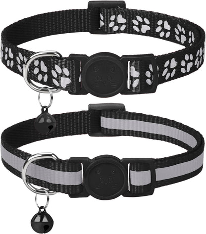 Taglory Reflective Cat Collar Breakaway with Bell, High Visibility Night Strip, Lightweight Adjustable Nylon Collar for Boy Girl Cats, 2 Pack, 7.5-12.5 Inch, Orange - Image 10