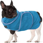 Giant gray microfiber dog robe for post swim pet care packaging