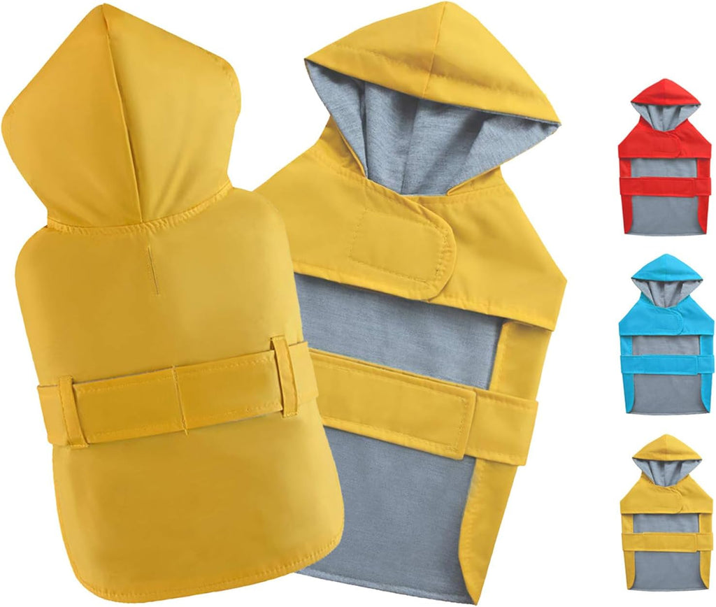 Becnbeau waterproof small dog raincoat yellow front view