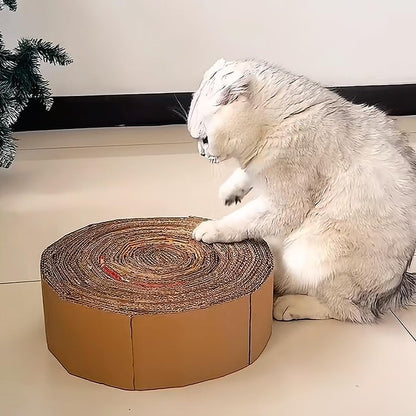 Handheld tool cutting corrugated cardboard for cat scratcher
