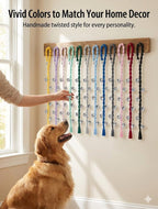 Beige twisted cotton rope dog potty training bells