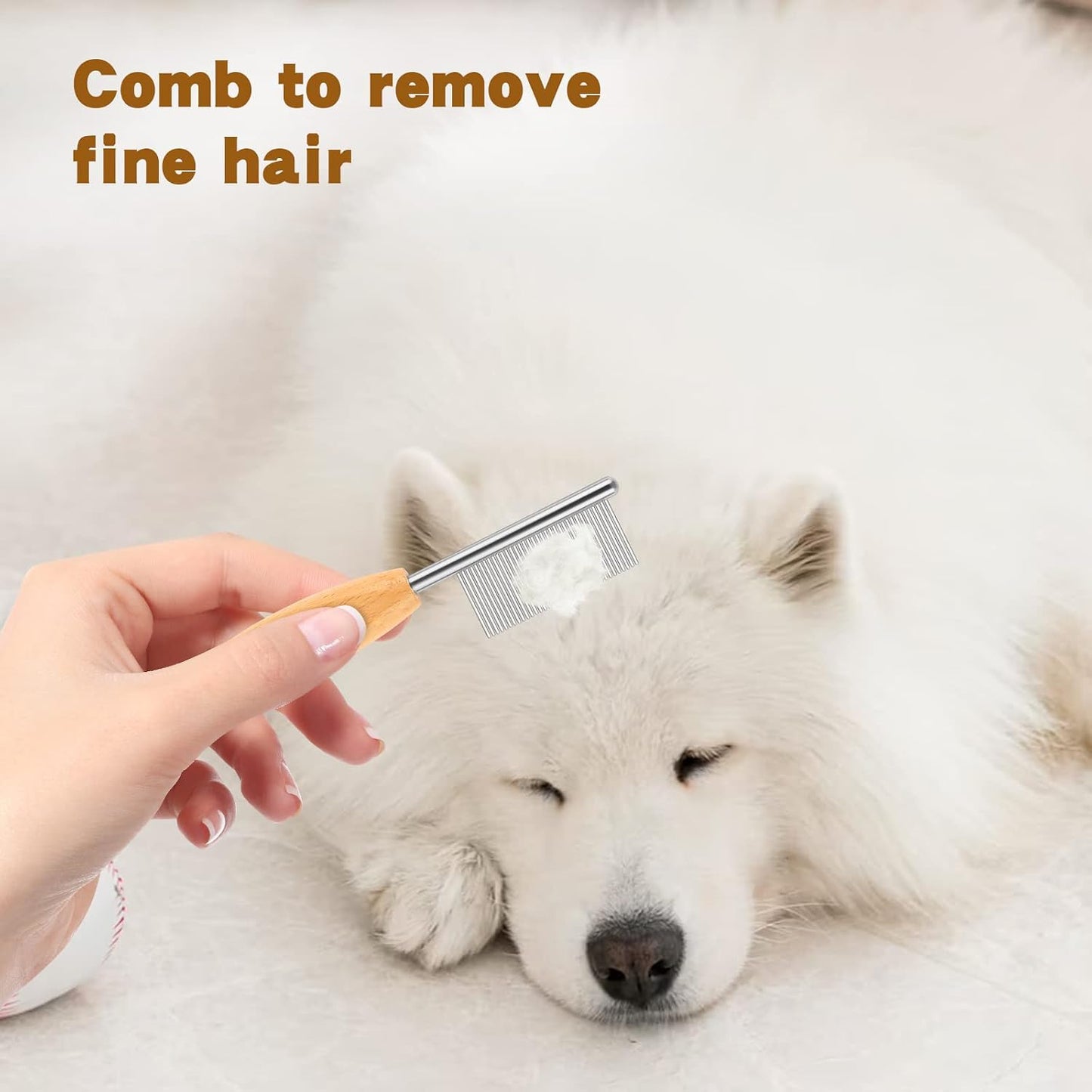 DLUGOPIS small pet detailing comb highlighting the four inch by zero point seventy five inch dimensions