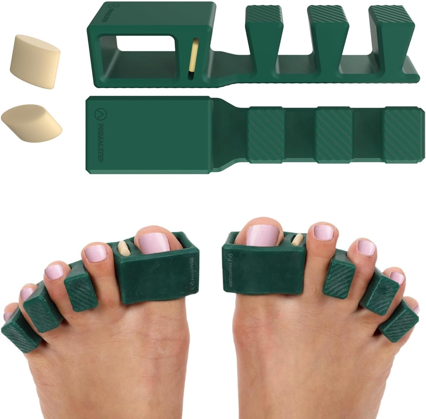 PrimalStep Apex Adjustable Toe Separators green front view