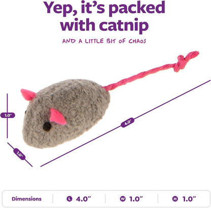 SmartyKat (3 Count) Skitter Critters Catnip Cat Toys - Gray/Cream, 3 Count - Image 3