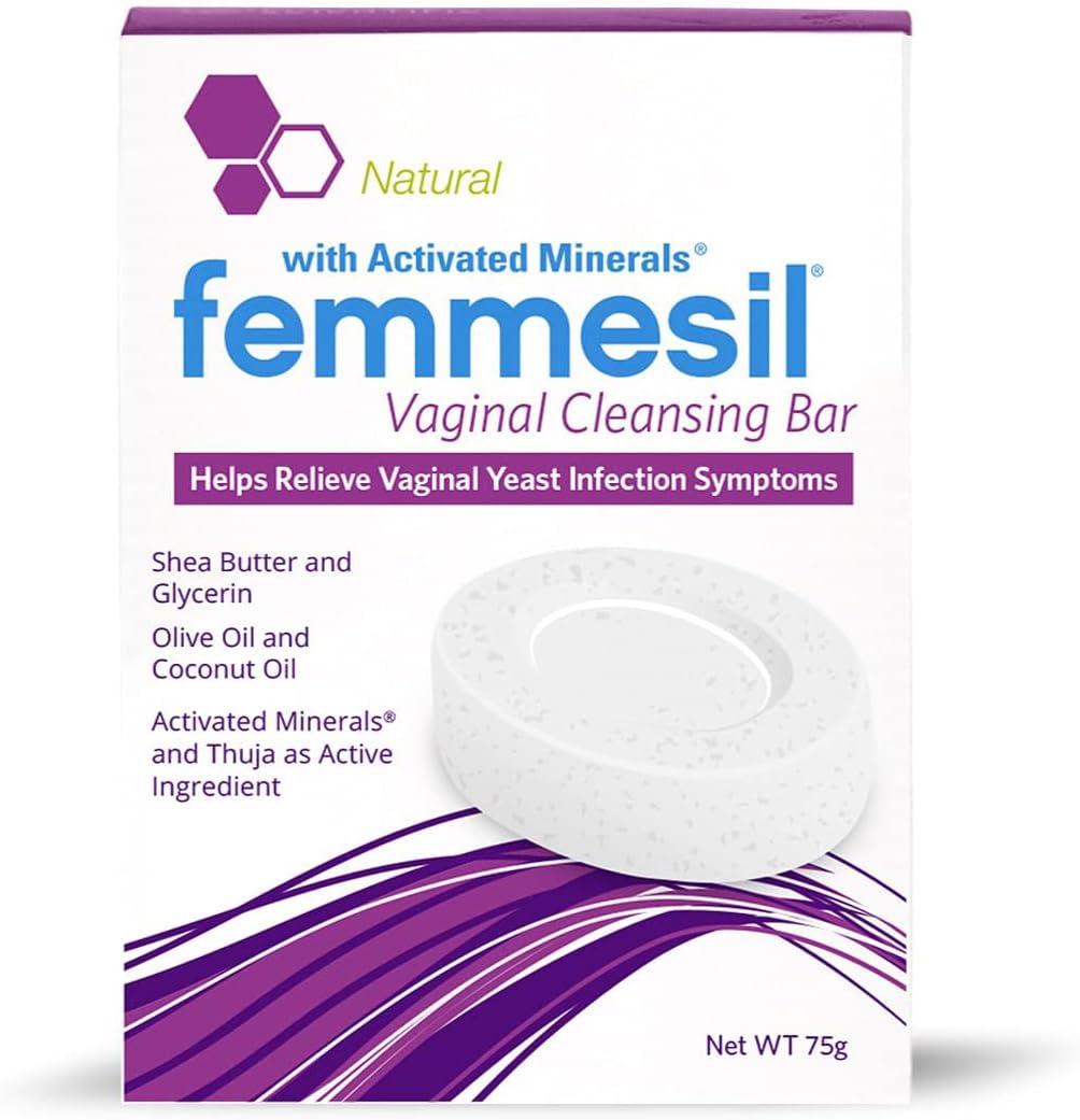 Aidance Femmesil Vaginal Antifungal Soap Bar 75gm front view for yeast infection relief.