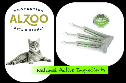 ALZOO Plant Based Flea & Tick Squeeze-On for Cats, Helps Repel Fleas, Ticks & Mosquitos, Up to 3-Months Protection, Plant-Based Active Ingredients, Water-Resistant, 3 EZ-On Applicators Per Pack - Image 9