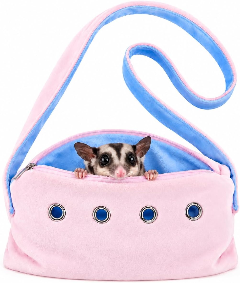 Meow&Woof Sugar Glider Bonding Pouch Small Pet Carrier Bag Sling with Strap Critter Cuddler for Gliders Ferret, Rat, Hedgehog, Hamster Outdoor-Blue - Image 13
