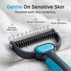 Blue and black anti-slip handle of Commema pet rake