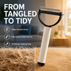 Dematting comb showing the narrow teeth side for heavy deshedding