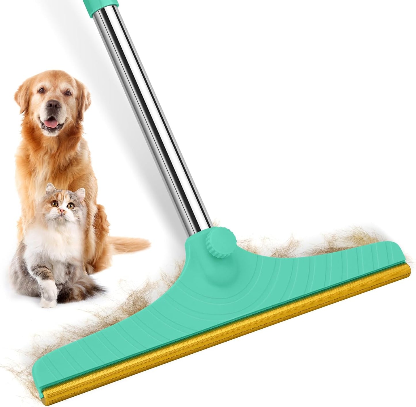 Carpet Rake for Pet Hair Removal - 60" Adjustable Long Handle Carpet Rake, 3 in 1 Reusable Pet Hair Removal Tool Kit, Cat Dog Fur Rakes Scraper Carpet Broom for Carpets, Rugs, Mats - Image 9