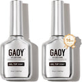 Gaoy two piece no wipe gel top coat front view bottles