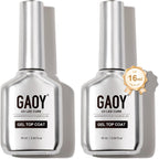 Gaoy two piece no wipe gel top coat front view bottles