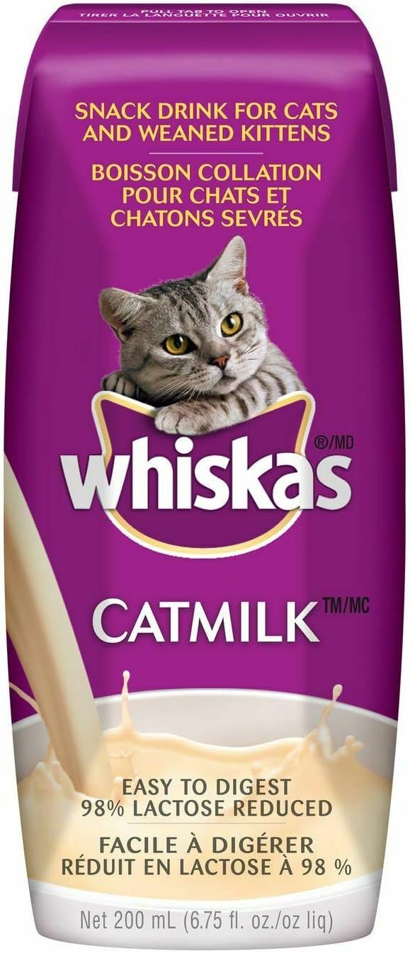 Aurora Pet Whiskas Catmilk pour shot demonstrating its smooth liquid texture.