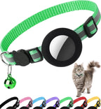 Airtag Cat Collar Breakaway, Reflective Kitten Collar with Apple Air Tag Holder and Bell for Girl Boy Cats, 0.4 Inches in Width and Lightweight(Black) - Image 14