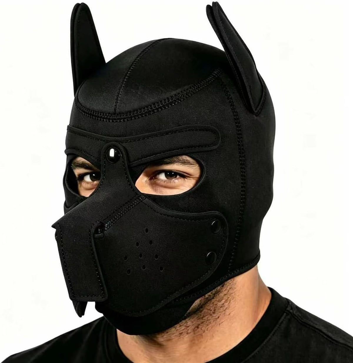 Pup Hood, Puppy Play Hood, Removable Dog Full Face Pup Mask (Blue) - Image 11