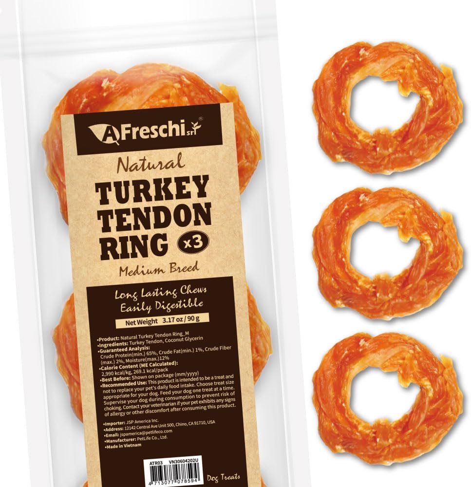 A Freschi srl Turkey Tendons for Dogs, Long-Lasting, Hypoallergenic Rawhide Alternative, Human Grade, Healthy Puppy Chews, Natural Dog Treats for Medium Dogs, Rope (M), 2 Count Pack - Image 11