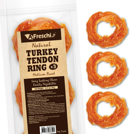 A Freschi srl Turkey Tendons for Dogs, Long-Lasting, Hypoallergenic Rawhide Alternative, Human Grade, Healthy Puppy Chews, Natural Dog Treats for Medium Dogs, Rope (M), 2 Count Pack - Image 11