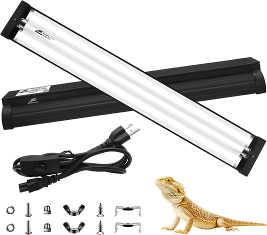 JHGKEGKE T5 10.0 UVB reptile light fixture kit front view for terrarium lighting online