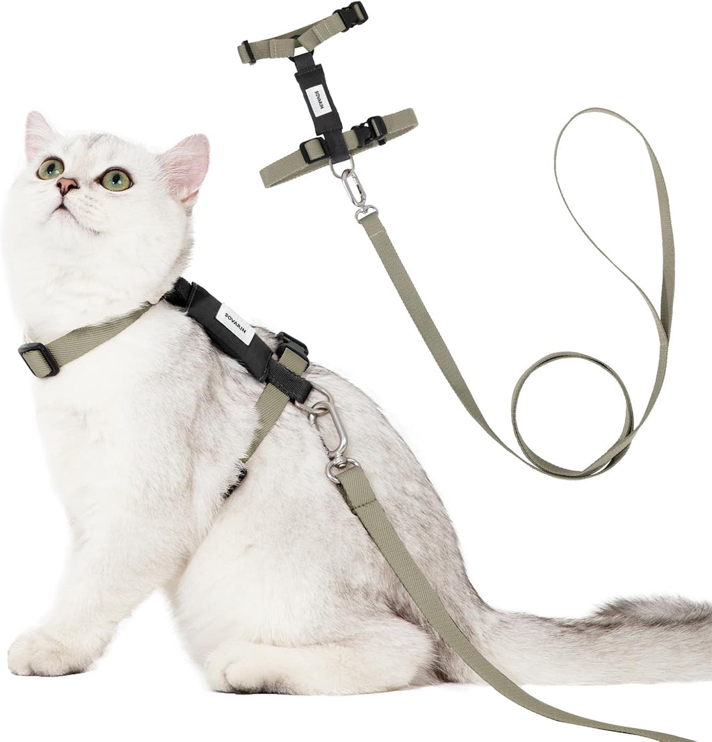 Cat Harness and Leash Set - Green Lightweight Soft Kitten Harness Escape Proof, Adjustable Travel Pet Harness for WalkingEasy Control Comfortable Outdoor (Green, One Size Fits All) - Image 12