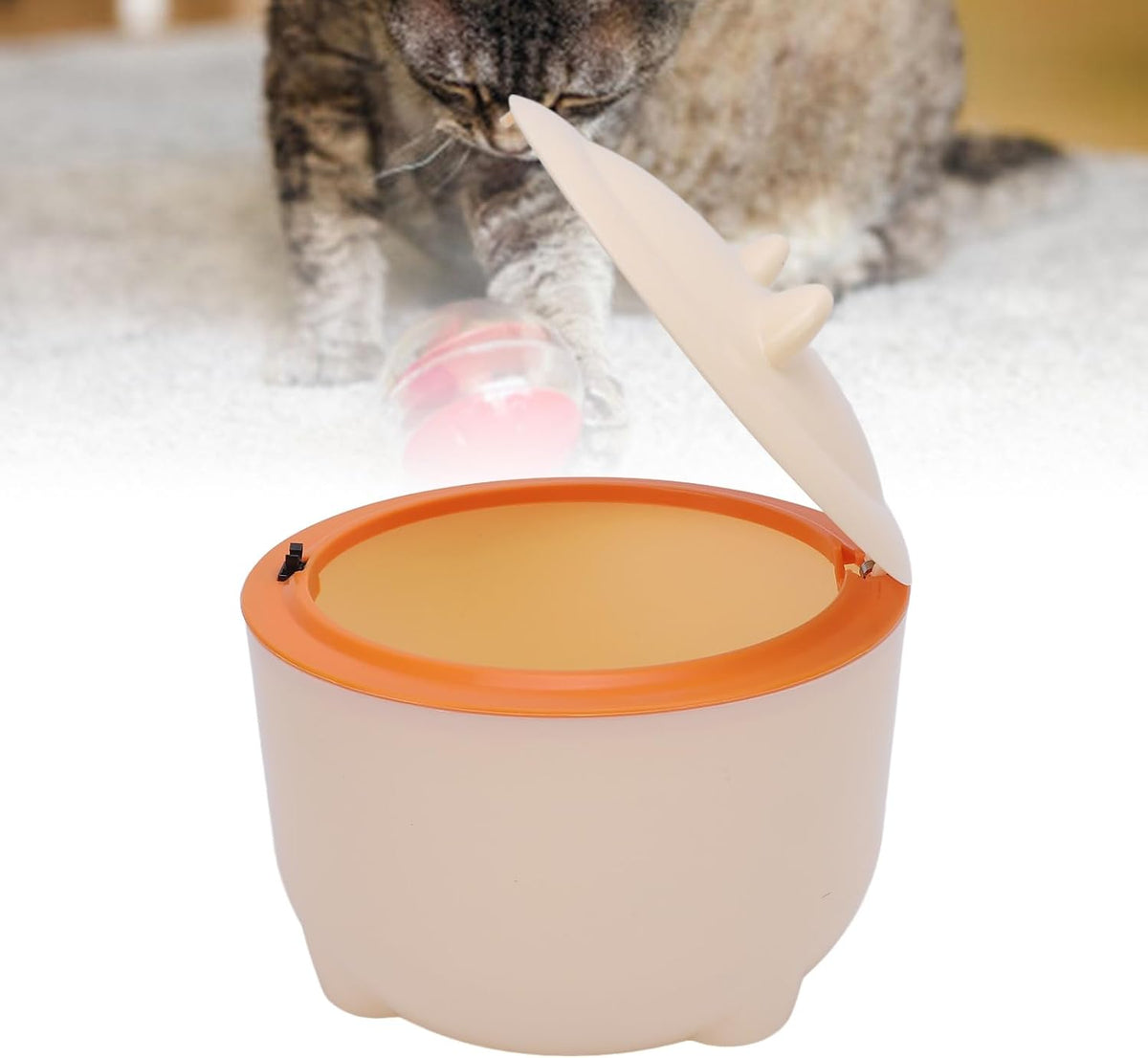 Cat Litter Trash Can White Compact Fully Enclosed Waste Container with Press Type Lid Dog Litter Box Cat Poop Garbage Can for Indoor Outdoor - Image 9