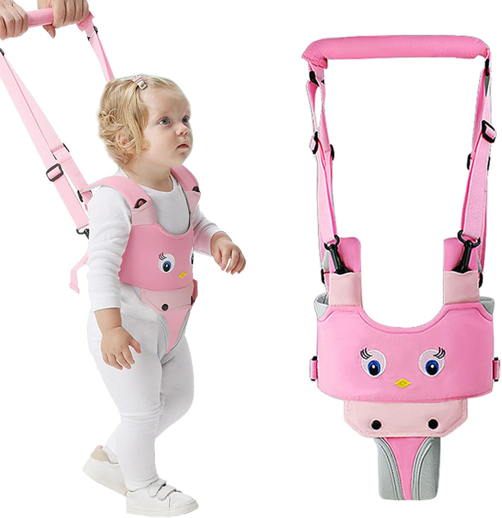 Iulonee baby walker pink handheld toddler harness front view