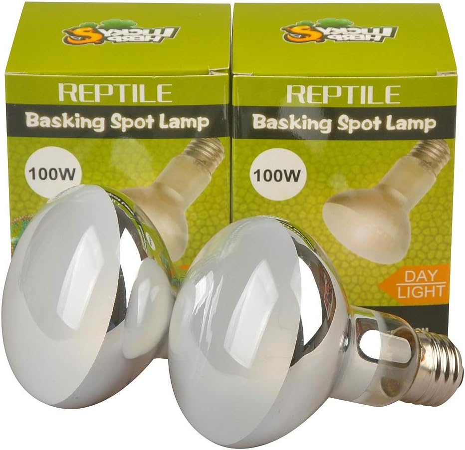 Close up view of the glass reflector design on LUCKY HERP heat lamp